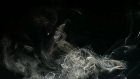 White smoke on a black background. Video stock 199593127