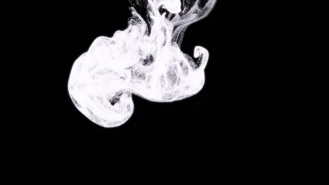 White smoke on a black background Stock Footage 204120546