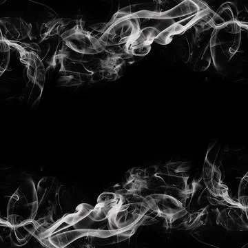 White smoke on a black background. Stock Illustration