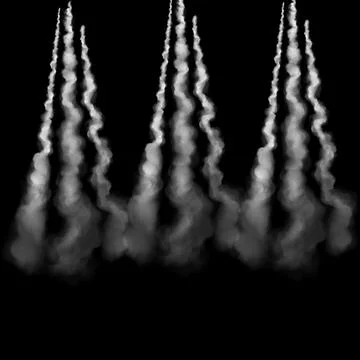 White smoke on a black background. Stock Illustration