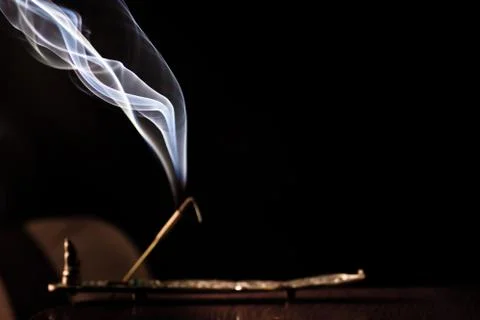 White smoke on a black background Stock Photos