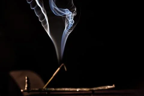 White smoke on a black background Stock Photos