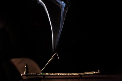White smoke on a black background Stock Photos
