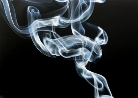White smoke on black background Stock Photos