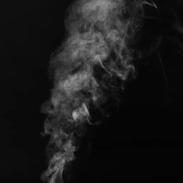 White Smoke on black background Stock Photos