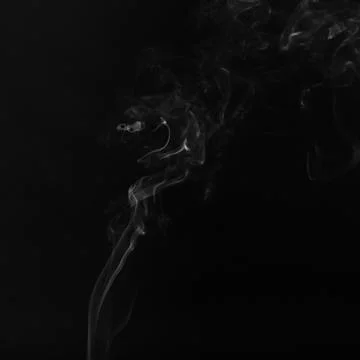 White Smoke on black background Stock Photos