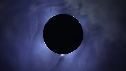 White smoke with black rotation core like abstract black sun Stock Footage 70824825