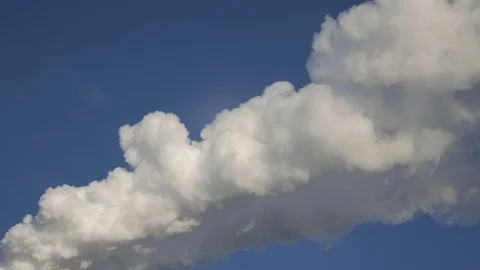 White smoke in the blue sky Stock Footage 71981952