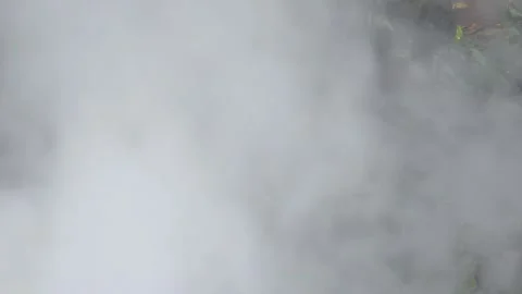 White smoke from burning waste covers the frame Stock Footage 306759697