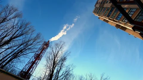 White smoke from the chimney Video stock 172285707