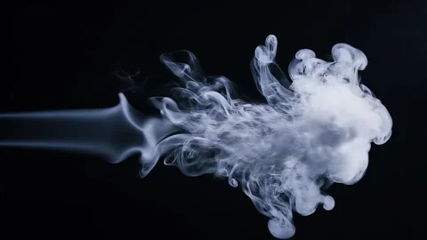White Smoke Cloud Burst on Dark Background Stock Footage 345678893