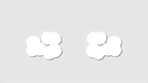White Smoke Cloud Puffs Animation on Transparent Background with Alpha Channel Stock Footage 339546022