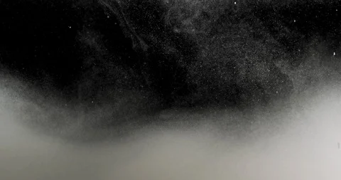 White smoke cloud slowly moving up and above floating dust particles Stock Footage 115194075