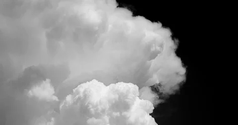 White smoke like clouds on a black sky background timelapse footage. Stock Footage 113934964