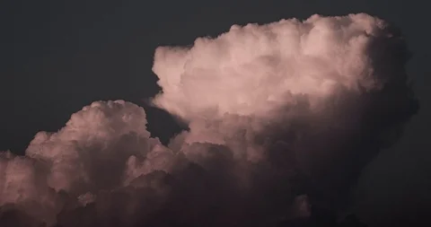 White smoke like clouds on a black sky background timelapse footage. Stock Footage 113951758