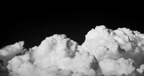 White smoke like clouds on a black sky background timelapse footage. Stock Footage 124488100