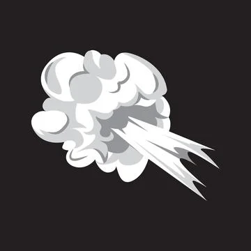 White smoke clouds exploding motion design illustration Stock Illustration