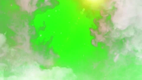 White smoke clouds overlay on green screen background for video compositing Stock Footage 345017248