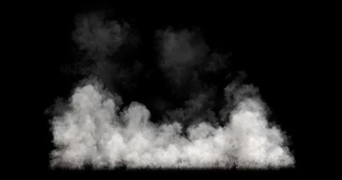 White smoke clouds rising flow motion effect on black backgrounds render 库存影片 331989028
