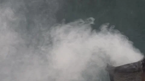 White smoke with a dark background Stock Footage 311730024