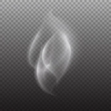 White smoke effect on transparent background, Stock Illustration