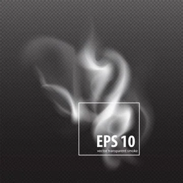 White smoke effect on transparent background, Stock Illustration