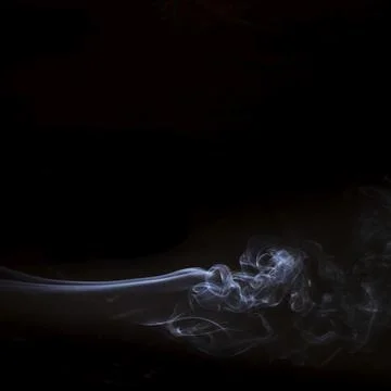 White smoke elements black background with copy space writing text Stock Photos