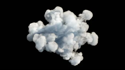 White smoke explosion on black Stock Footage 64491982