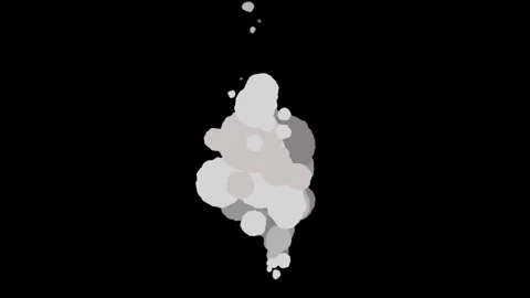 White Smoke Explosion Effect Isolated on Black Background Video stock 329202923