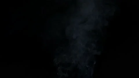 White smoke floating up on black screen background 库存影片 233593897