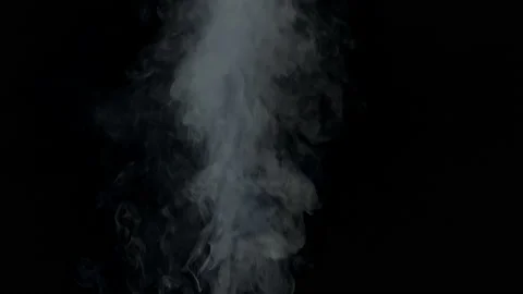 White smoke floating up on black screen background Vídeo Stock 233594125