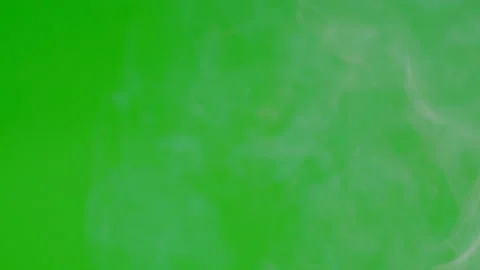 White smoke floating slow motion on green screen background Видео 221671419