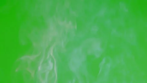 White smoke floating slow motion on green screen background 動画素材 221671428
