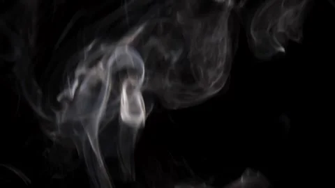 White smoke  floating in space against black background Stock Footage 278450414