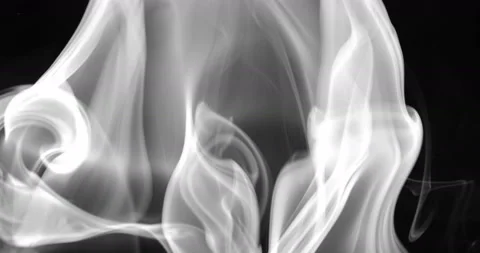 White smoke floating through space against black background Stock Footage 144832311