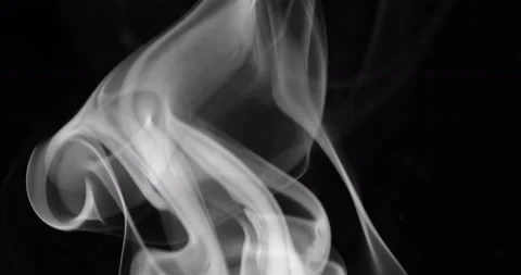 White smoke floating through space against black background Stock Footage 145021341
