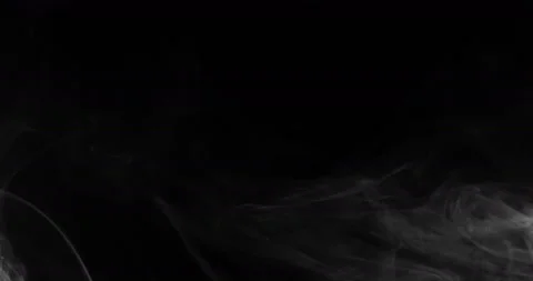 White smoke floating through space against black background Stock Footage 145416681