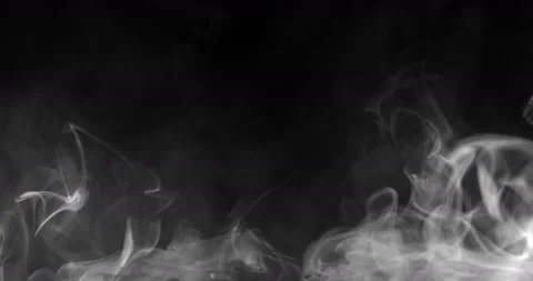 White smoke floating through space against black background Stock Footage 148338598