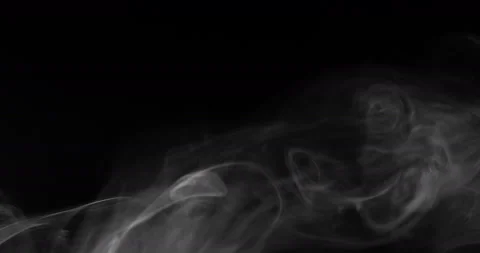 White smoke floating through space against a black background. Stock Footage 149626196