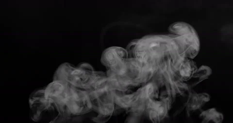 White smoke floating through space against a black background. Stock Footage 149830435