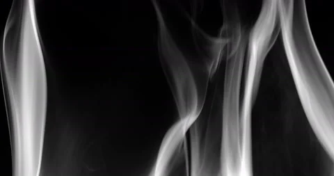 White smoke floating through space against black background Stock Footage 150396169