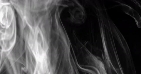 White smoke floating through space against black background Video stock 151089892