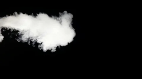 White Smoke floats over black background Stock-Footage 75863312