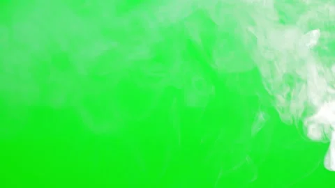 White smoke flowing on green screen background Video stock 239635418