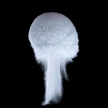 White smoke flying up on a black background. Smoke mushroom. Explosive reaction Stock Illustration