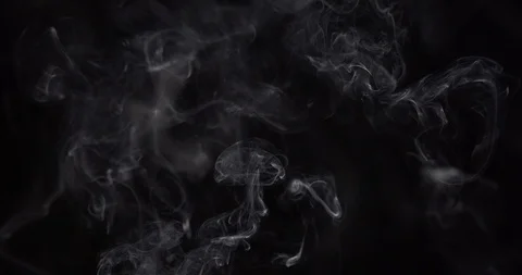 White smoke on an isolated black studio background Stock Footage 99690622