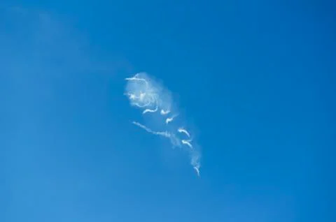 White smoke on the lear blue sky Stock Photos