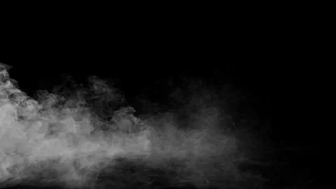 White smoke machine on black background 4k 60fps Stock Footage 277252933