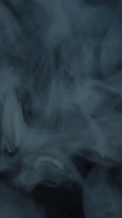 White Smoke movement on Black Background Vertical view Stock Footage 333924008