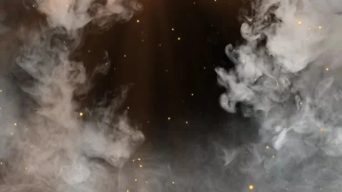 White smoke overlay on black background. Abstract fog texture with floating Vídeo Stock 339646456
